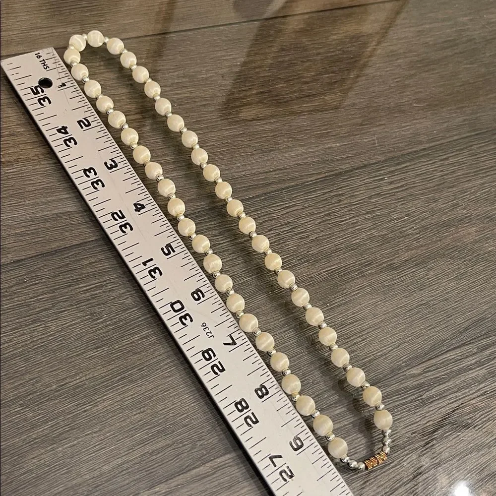 Vintage Satin Thread Wrapped Beaded Necklace 20 5/8”